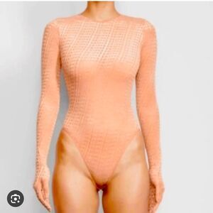 Skims Velvet Logo Glove Bodysuit NWT